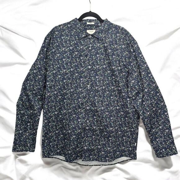Julian &‎ Mark Shirt Men's 2XL Navy Blue Floral Print Button Down Stretch NWOT - Picture 1 of 9